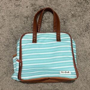 Striped Blue and White lunch box